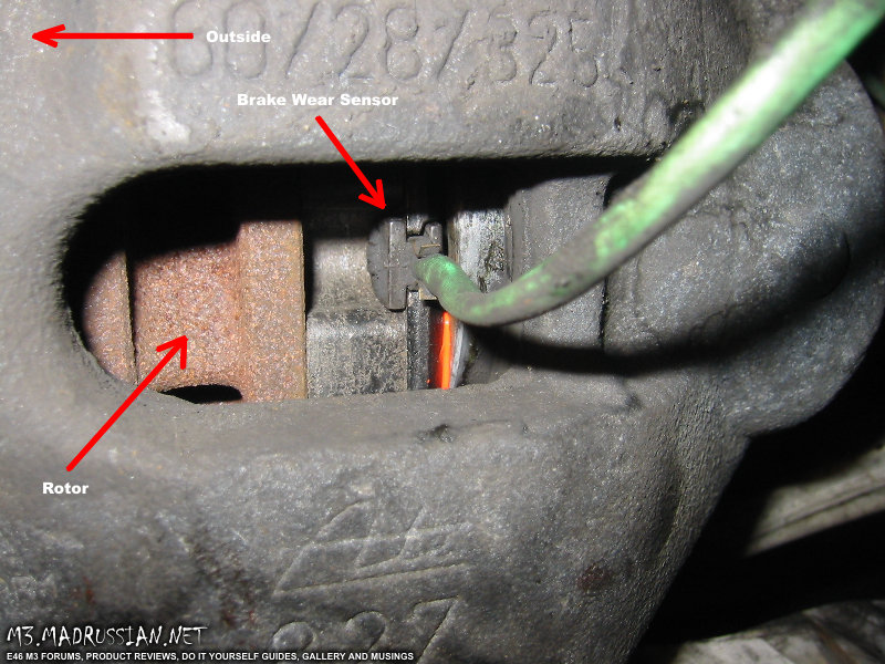 What's the plug that goes on the front left brake pad? E46Fanatics